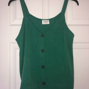 Sienna Sky M Green Button up tank top, worn once!